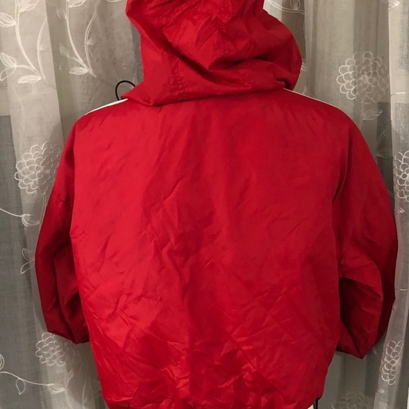 Garage  red windbreaker striped sleeves SZ L - Picture 5 of 14